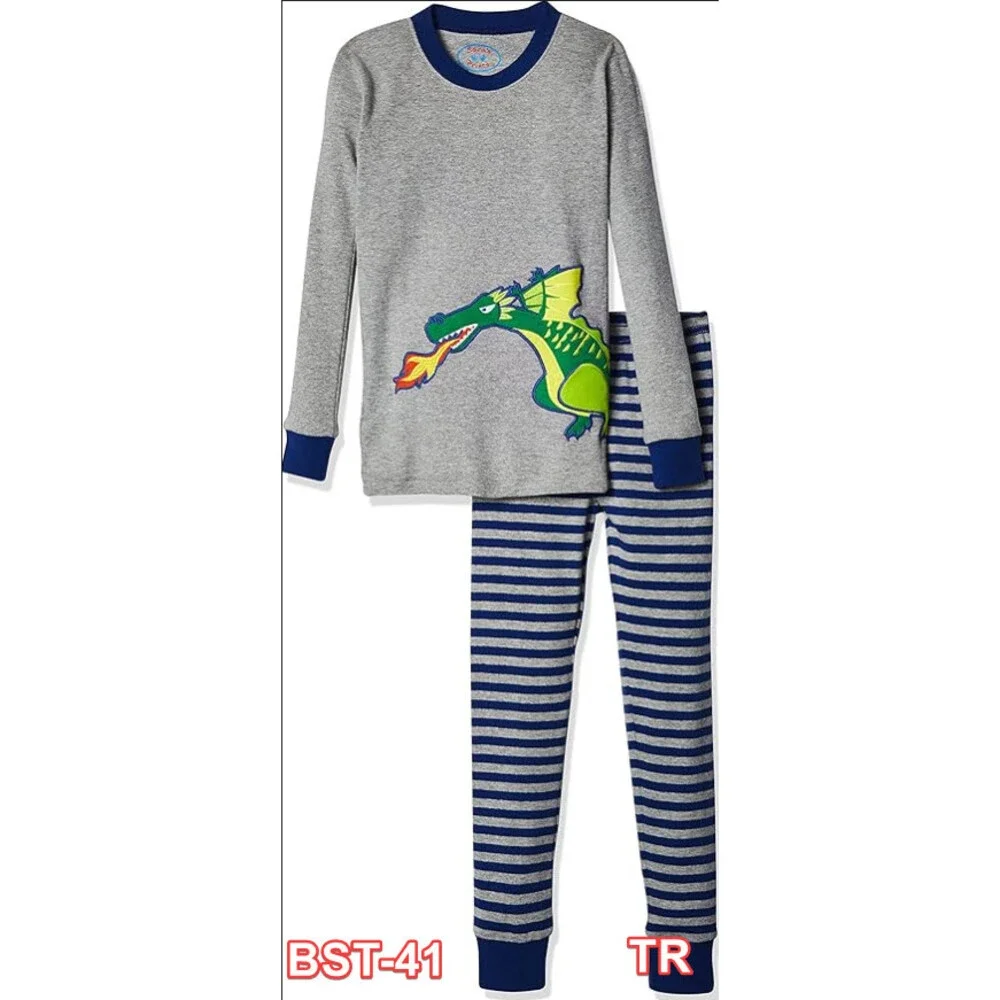 Sara's Prints Kids' Big Cotton Long John Pajamas, Dragon-SGND, 8- NWT- New with